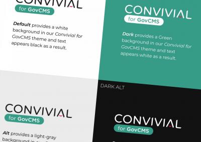 Graphic displaying the Default / Alternative colour styles for a GovCMS 8 website