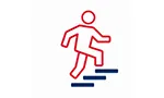 An icon of a person climbing some steps