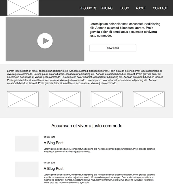 Example wireframe