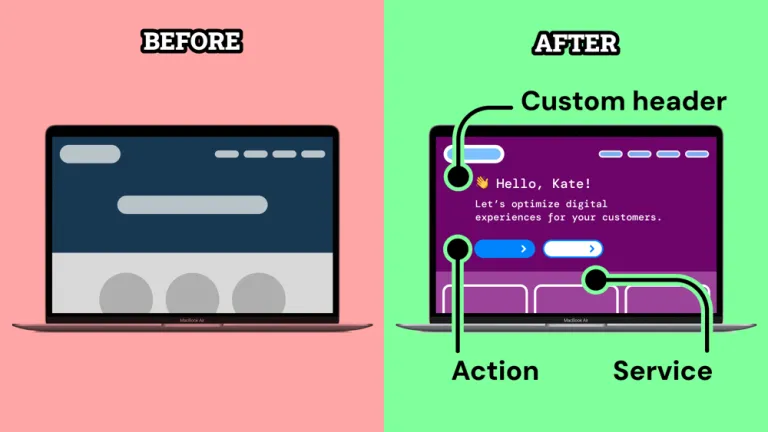 Content before and after personalisation