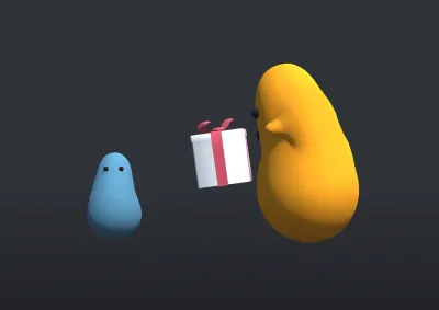 Altruistic blob makes a gift