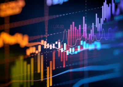 A colourful image representing analytical data visualisation