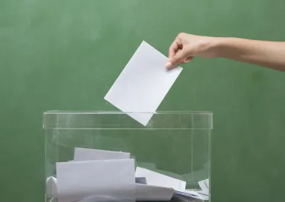 A vote being cast