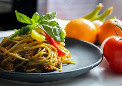 Plate of delicious pasta