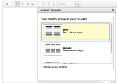 Custom templates in WYSIWYG