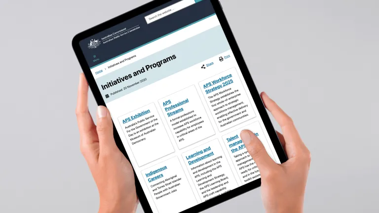 APSC site on tablet