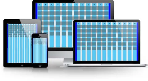 Demonstration of the grid system on different devices