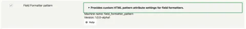 Field Formatter pattern module enable