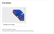 Parallax image configuration field