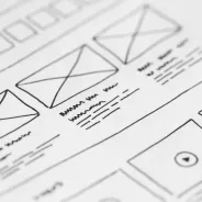 Wireframe mapping of a portion of a web page on paper