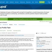 Drupal screenshot of the Enforce Profile Field module page