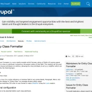 Screenshot from Drupal.org of the Entity Class Formatter module