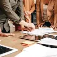 people planning content strategy at table